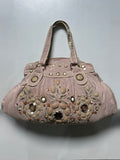 Pink accessorieze beaded huge shoulder bag