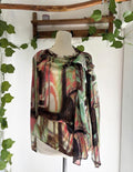 Just Cavalli evening colorful top with crystal bow tie