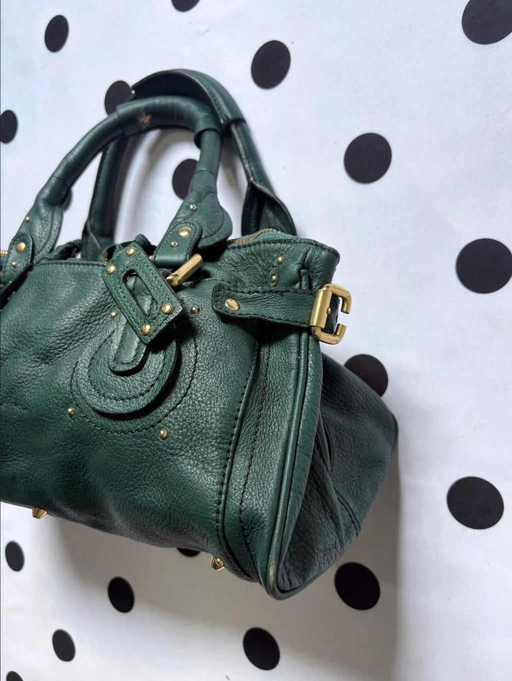 Authentic lush chloe inspired dark green bag