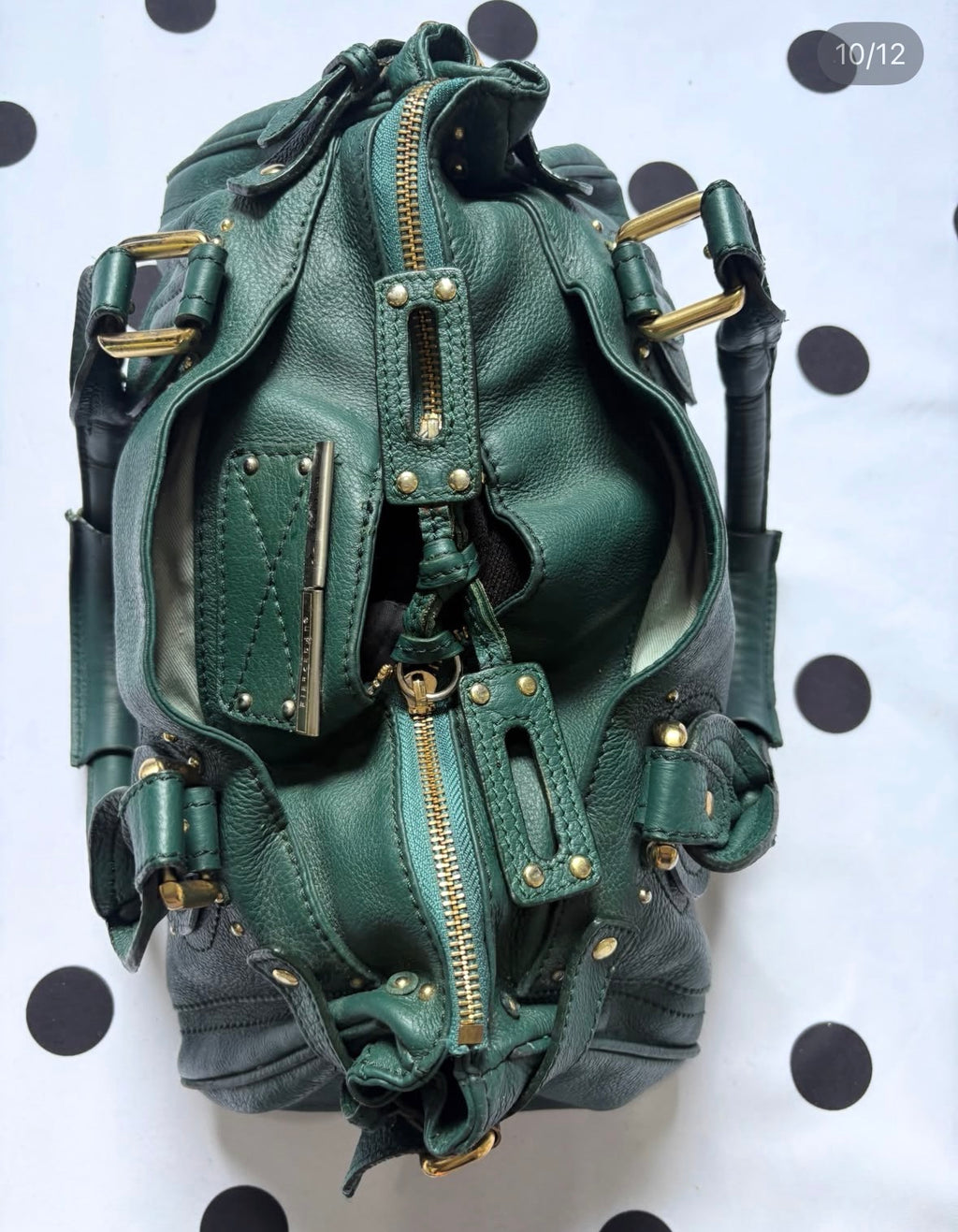 Authentic lush chloe inspired dark green bag