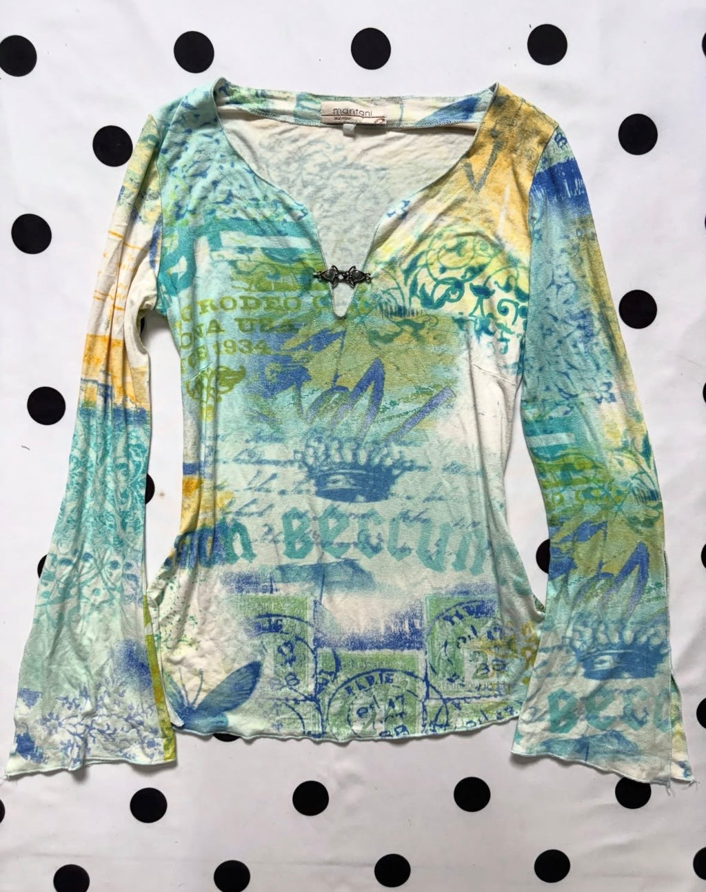 Mantani Italy cotton dyed soft whimsy blouse