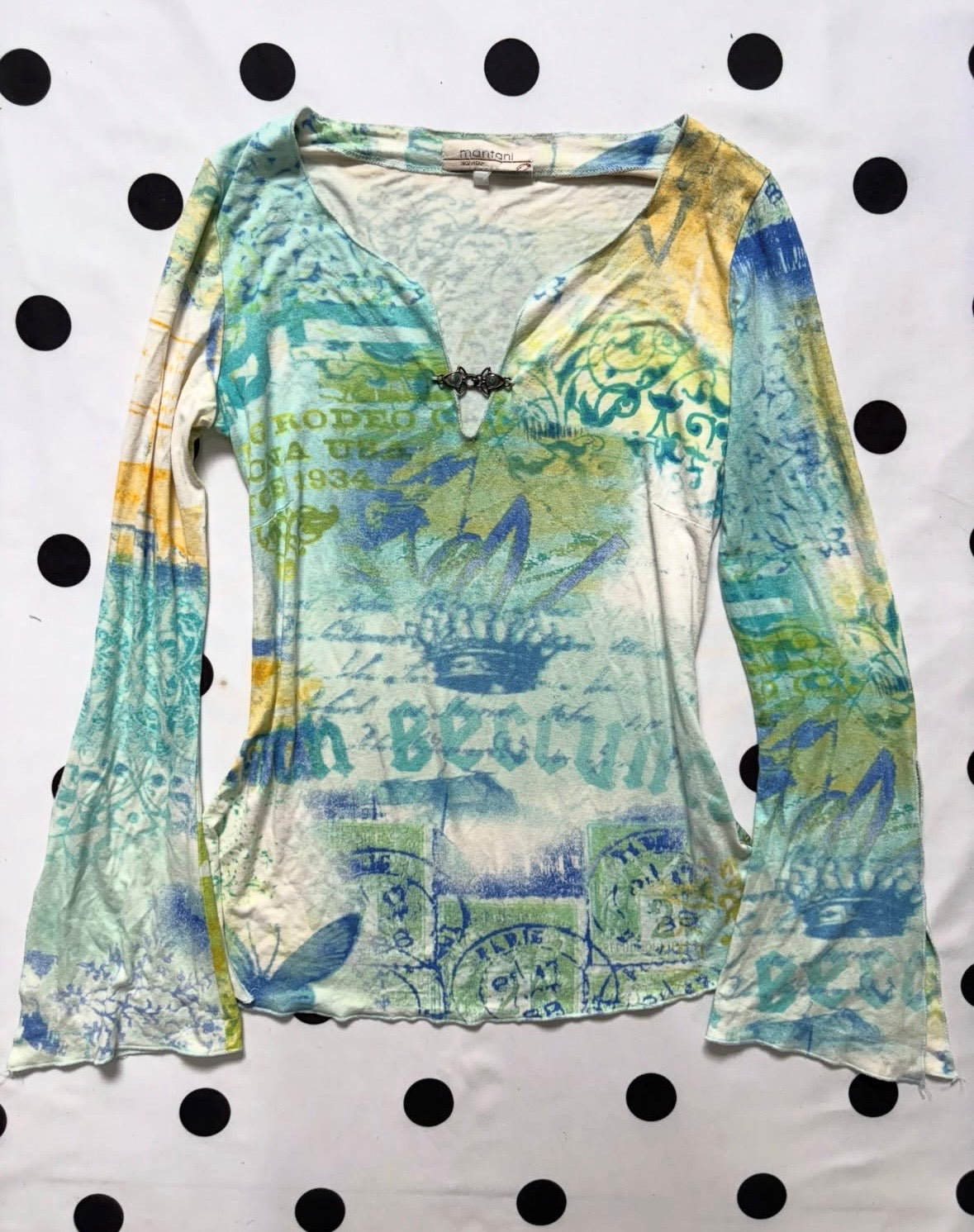 Mantani Italy cotton dyed soft whimsy blouse