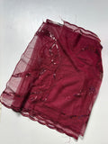 Burgundy beaded scarf