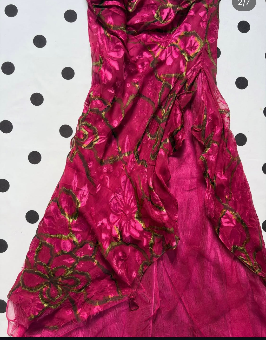 Floral fuchsia maxi skirt