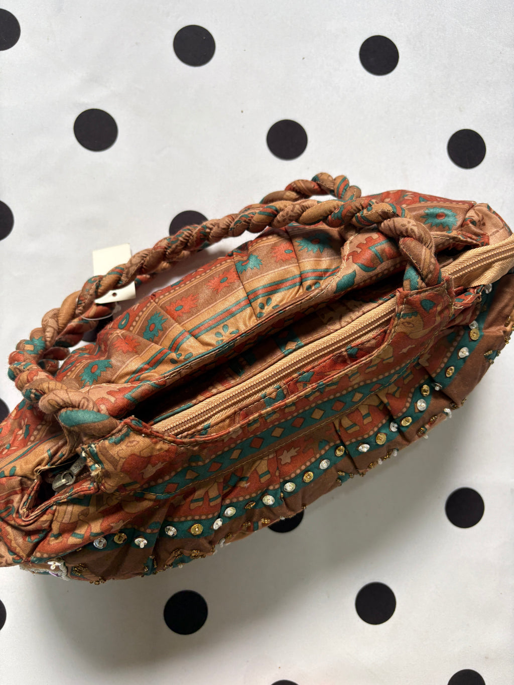Boho elephant beaded shoulder bag