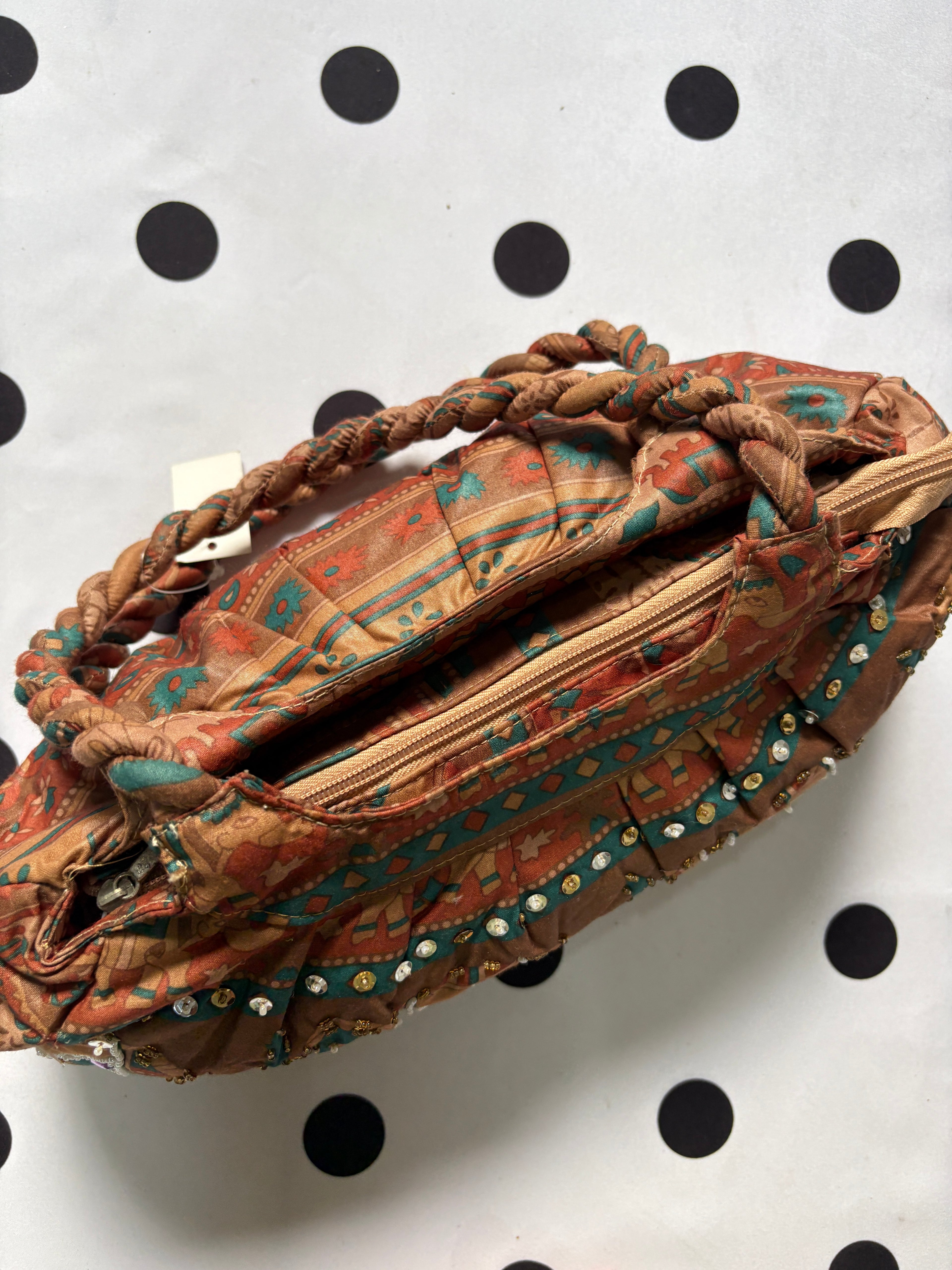Boho elephant beaded shoulder bag