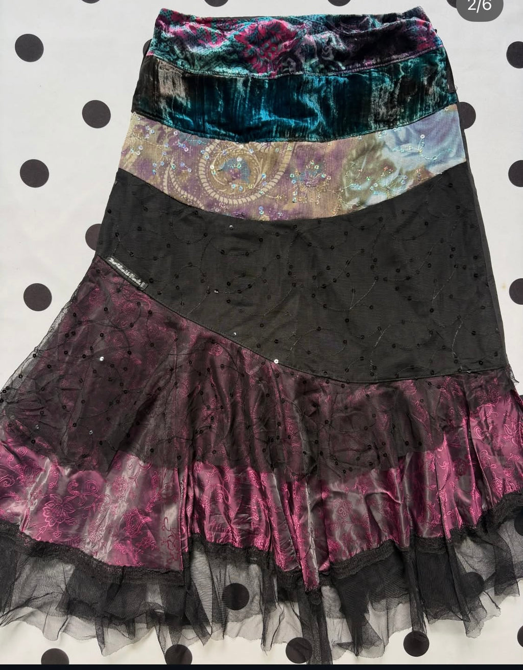 Whimsical french patchwork skirt
