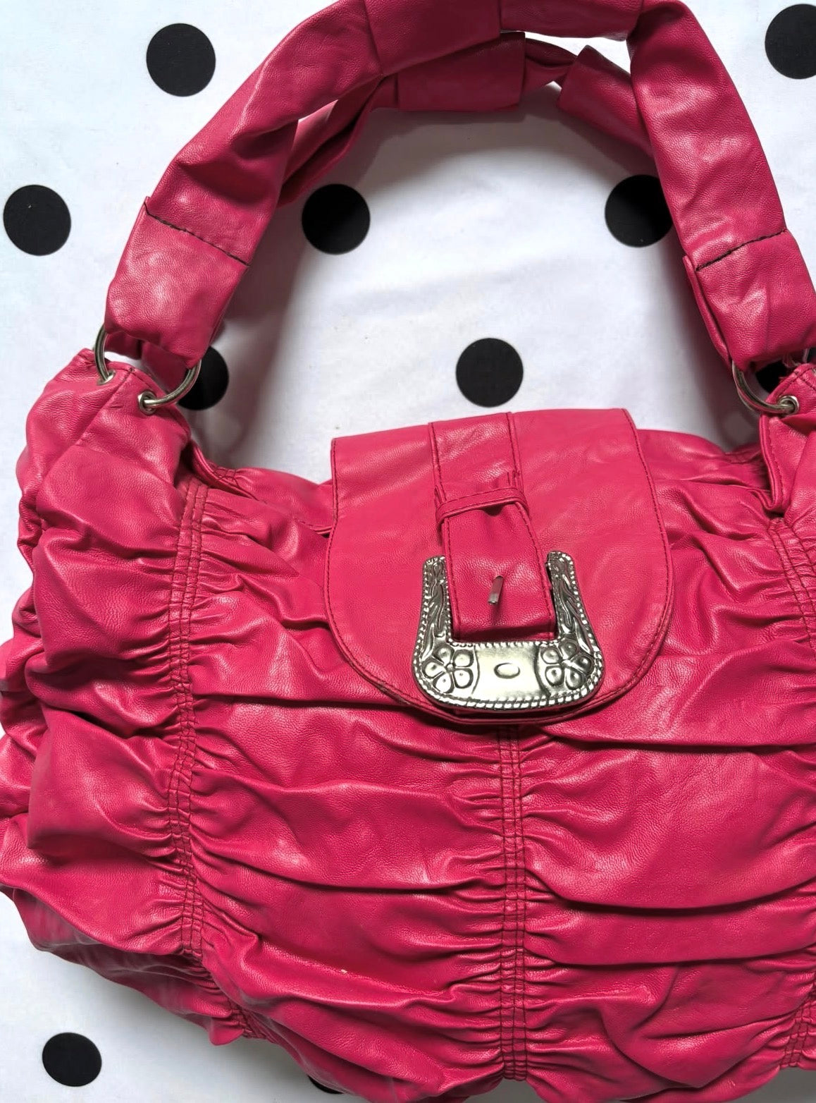 Hot Pink leather huge bag