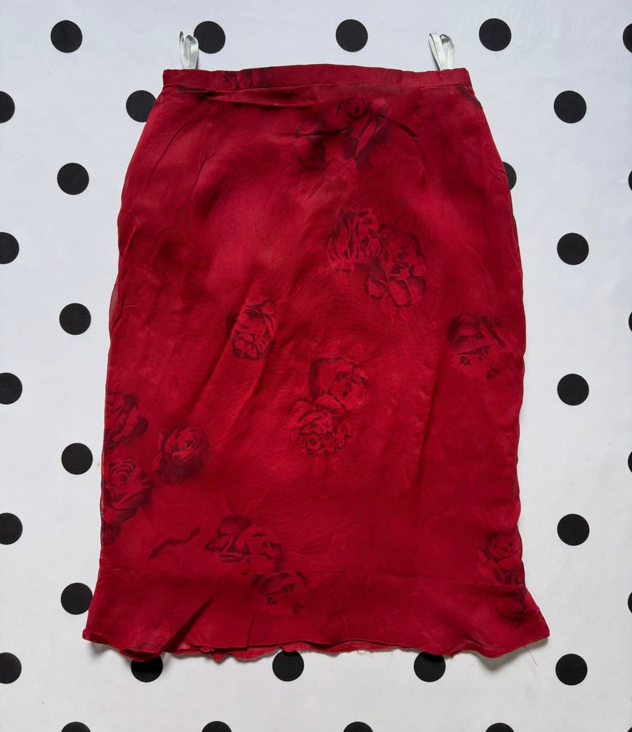 Ref chiffon double layered rosey skirt