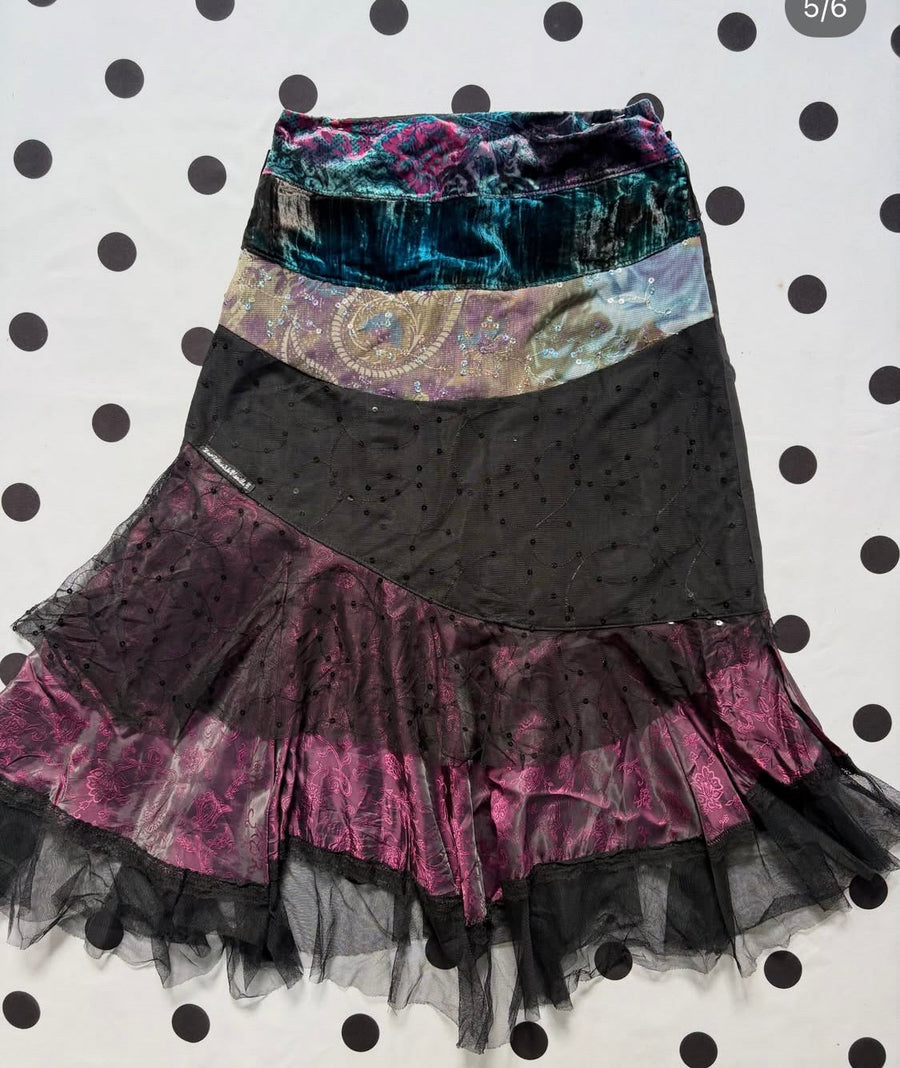Whimsical french patchwork skirt