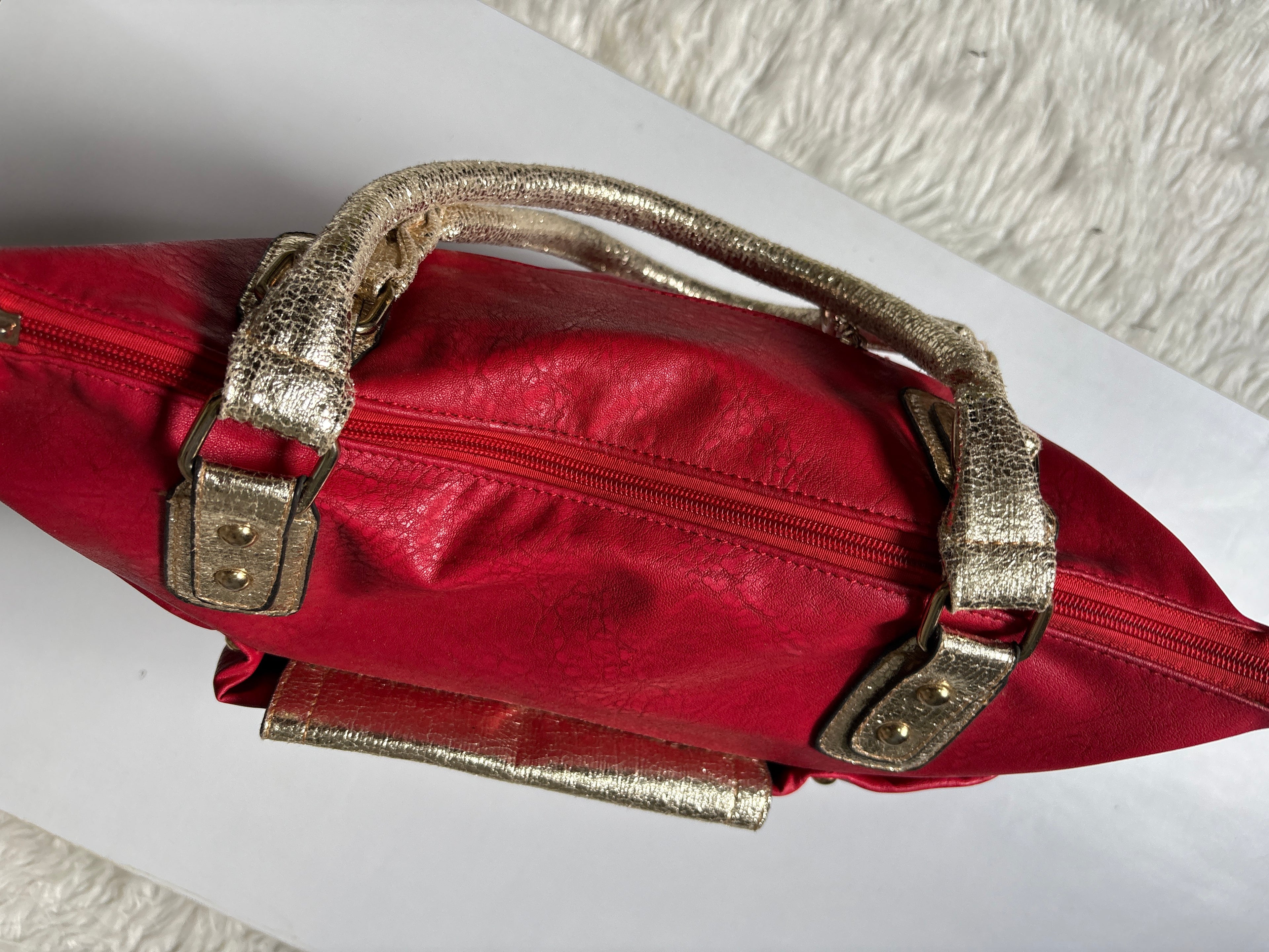 Red shoulder bag