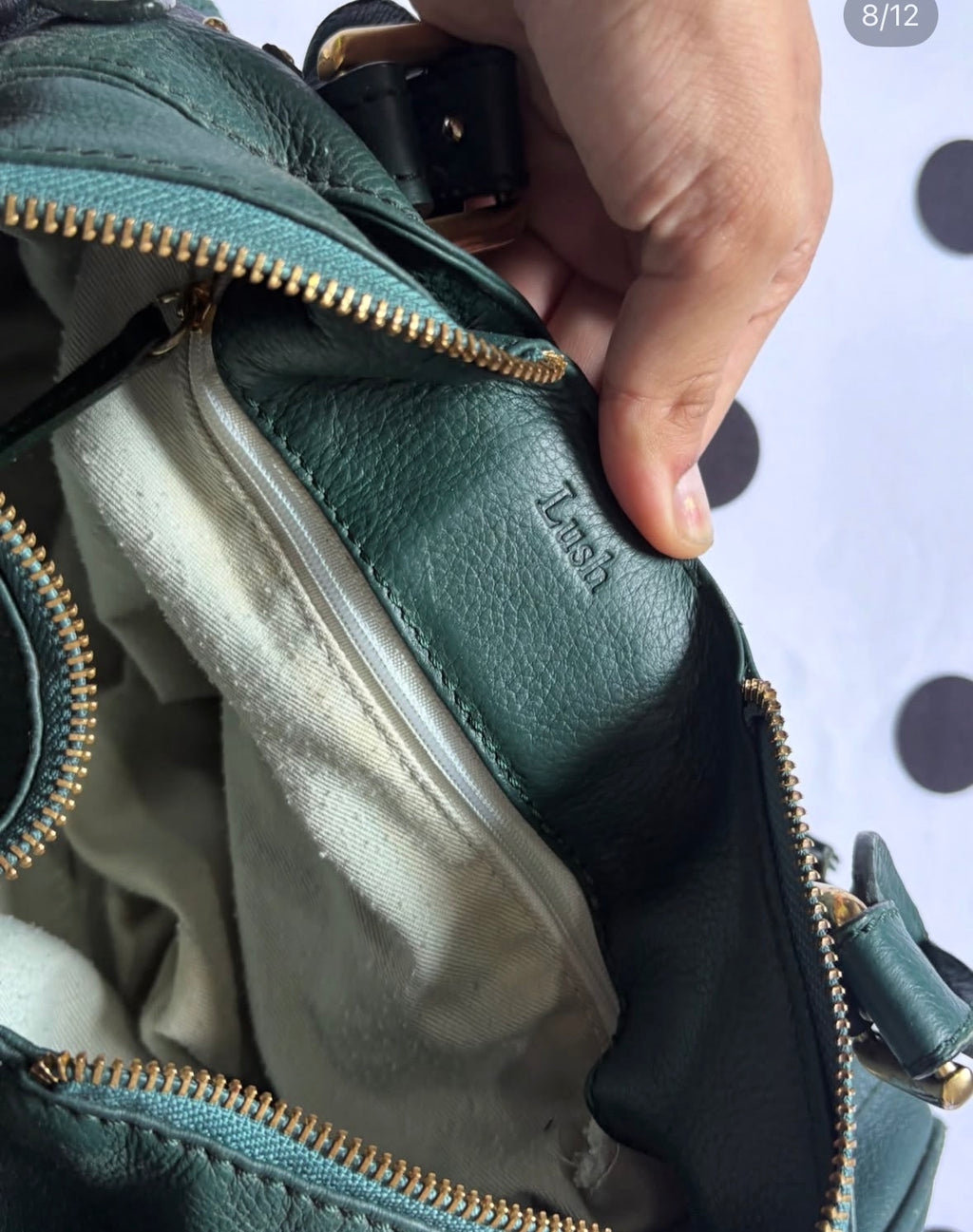 Authentic lush chloe inspired dark green bag