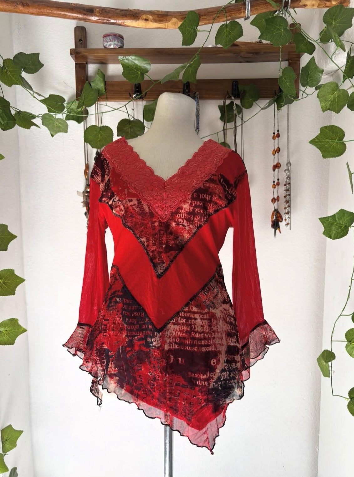 Vampire mesh laced top