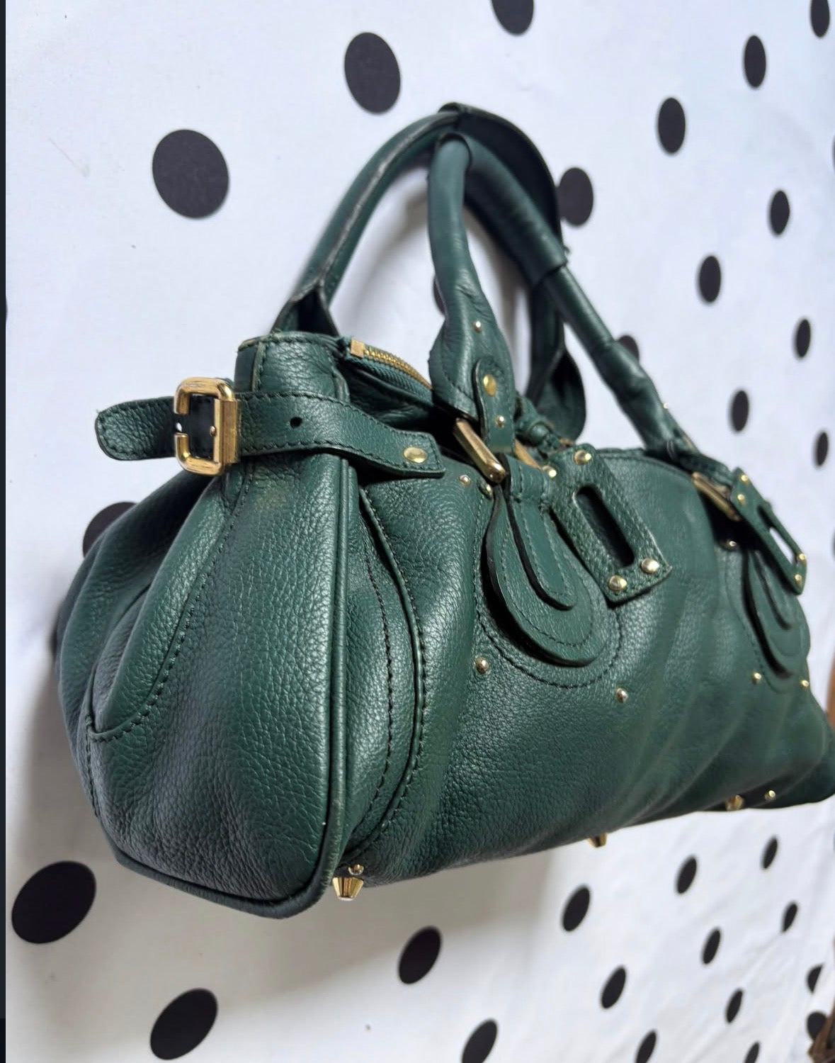Authentic lush chloe inspired dark green bag