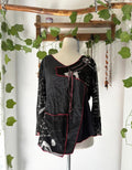 Gothic red patchwork blouse