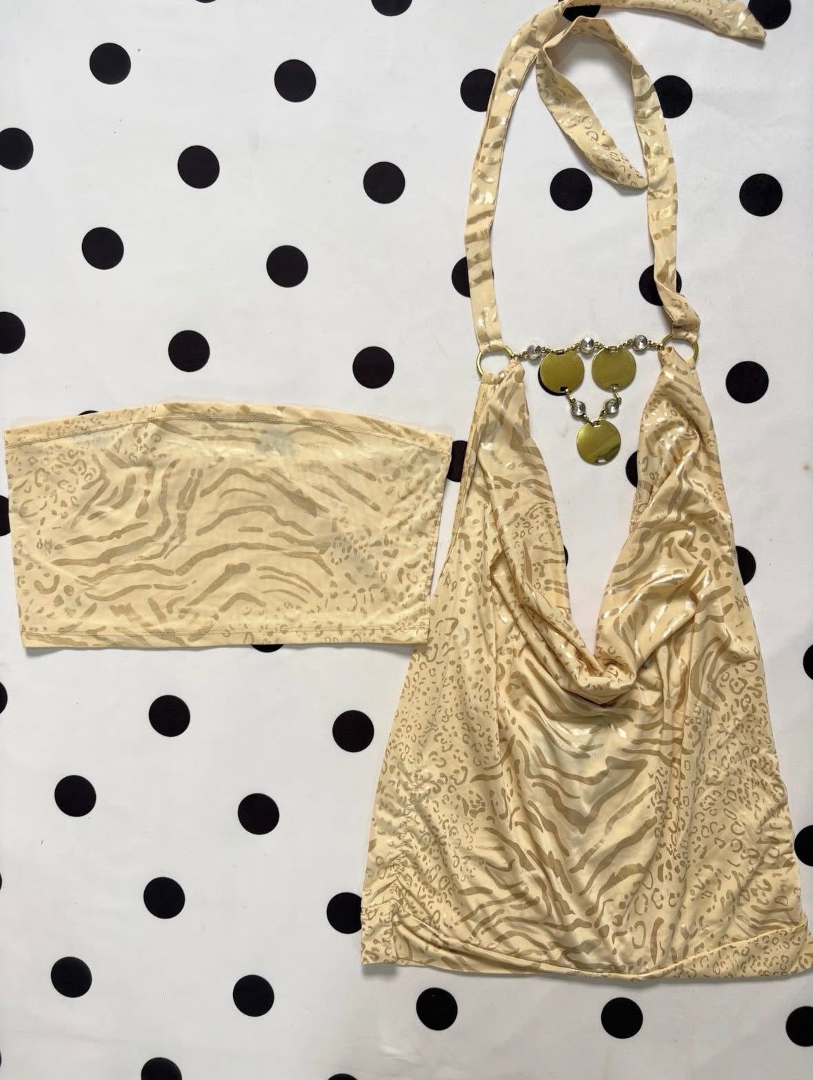 Two y2k golden summer pieces
