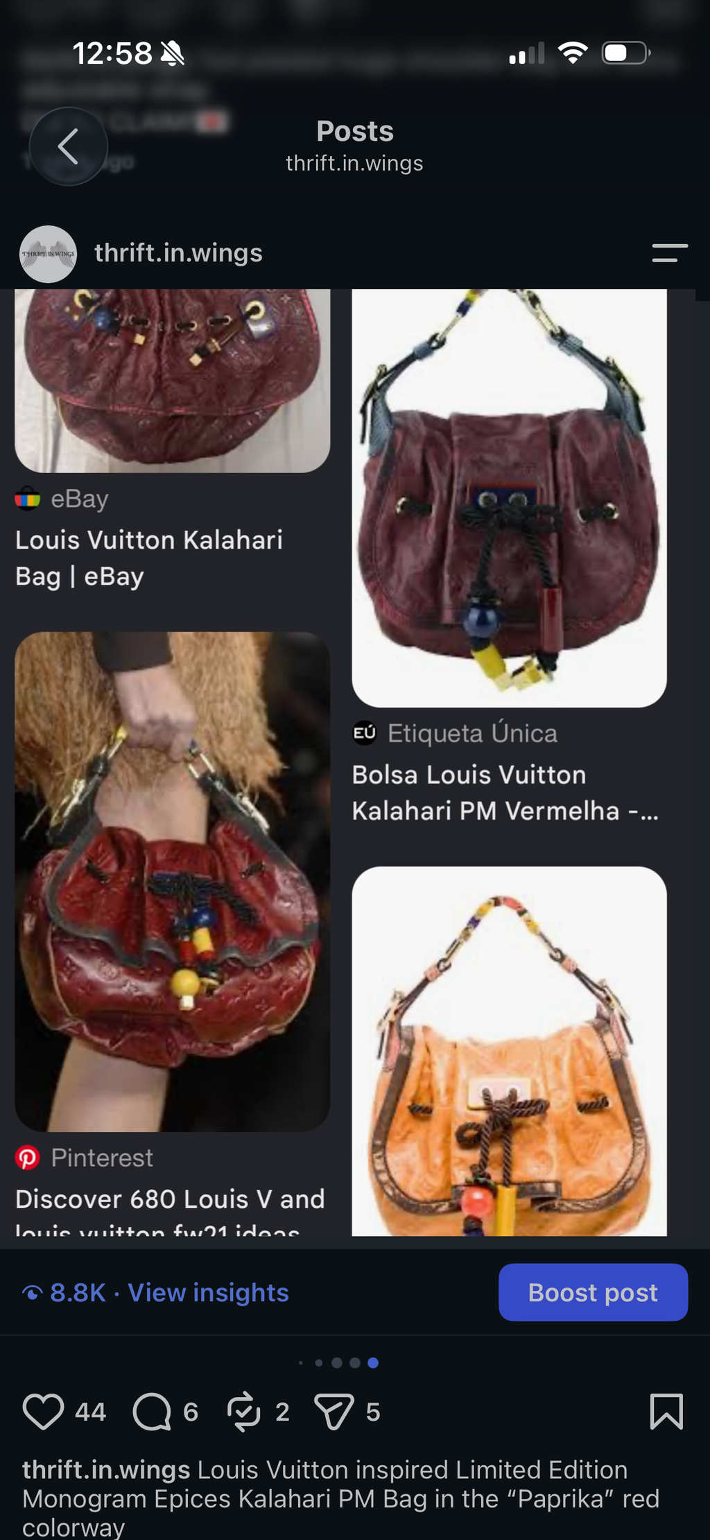 Louis Vuitton mono gram epices kalahari PM inspired bag