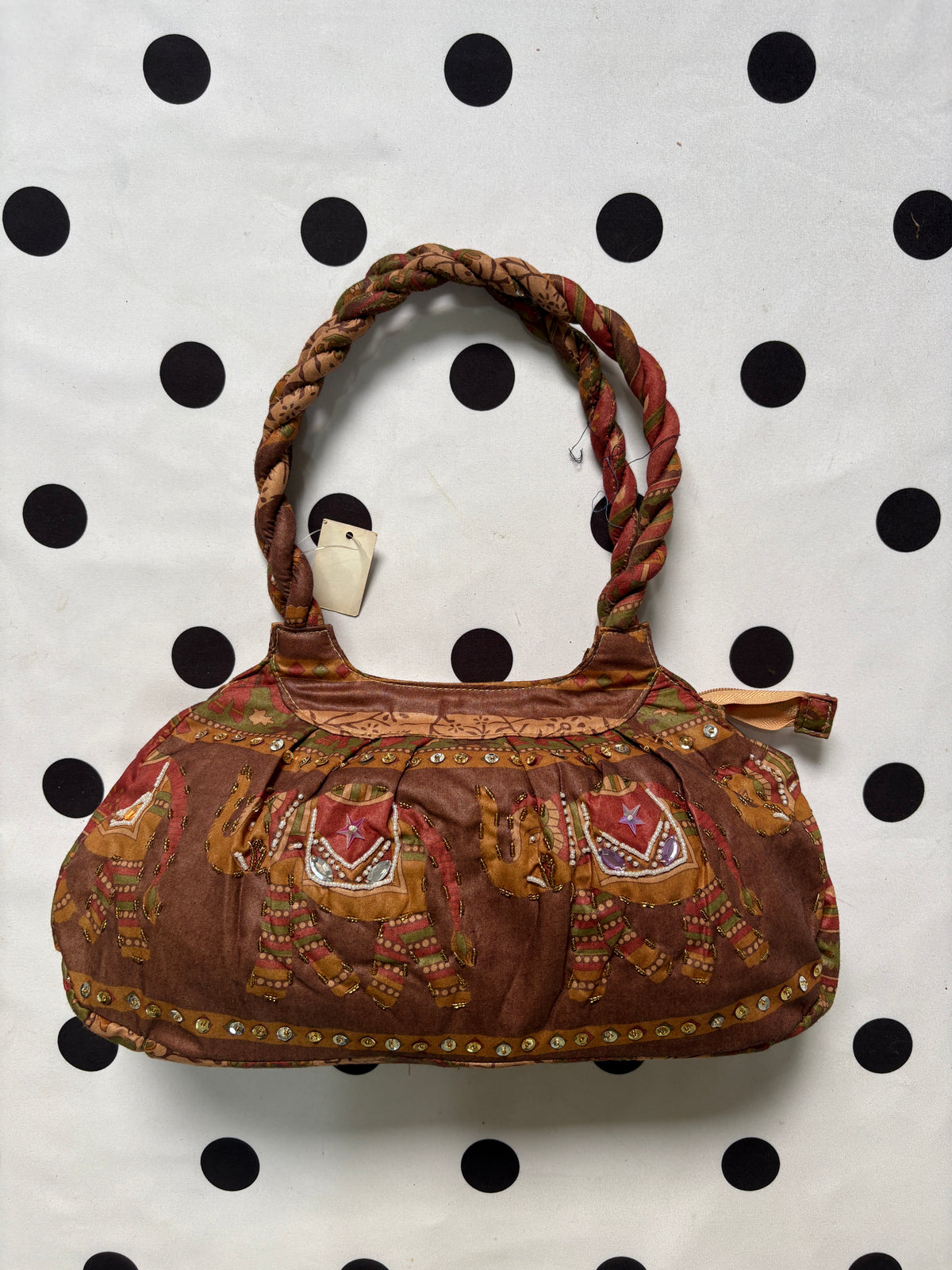 Boho elephant embroidered bag