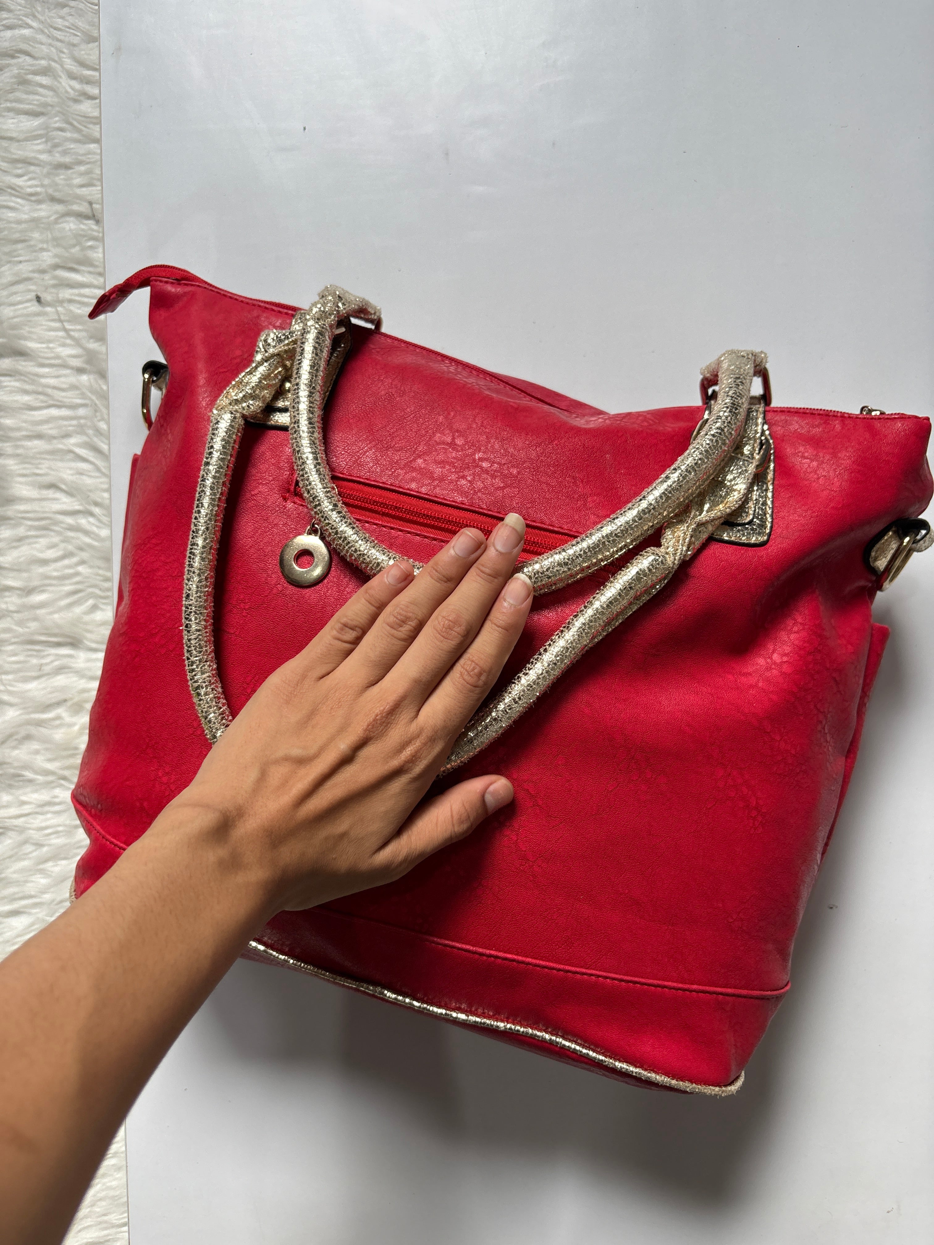 Red shoulder bag