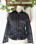 Zippered fitted striped shirt
