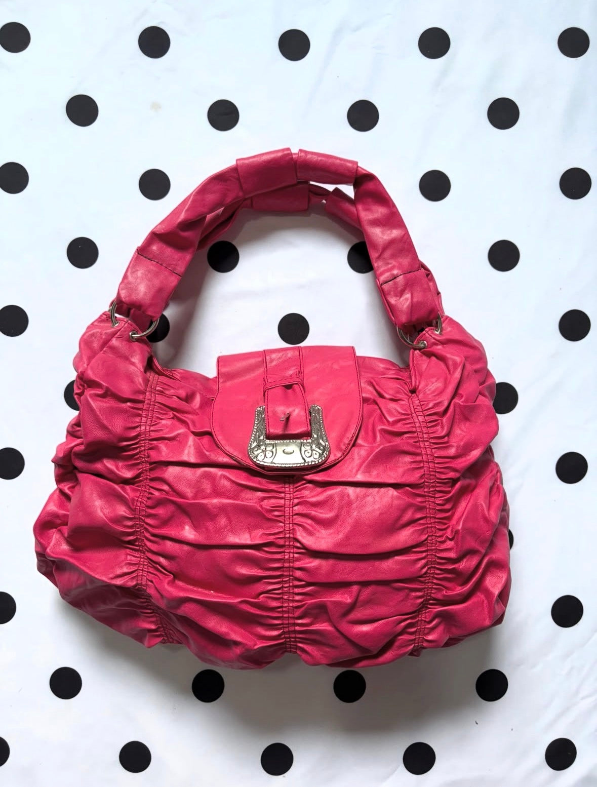 Hot Pink leather huge bag