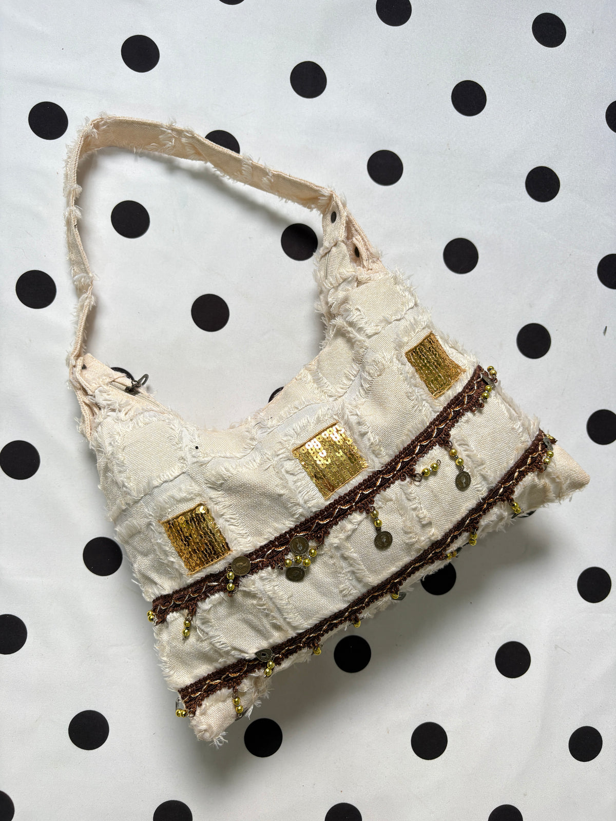 White Boho shoulder bag