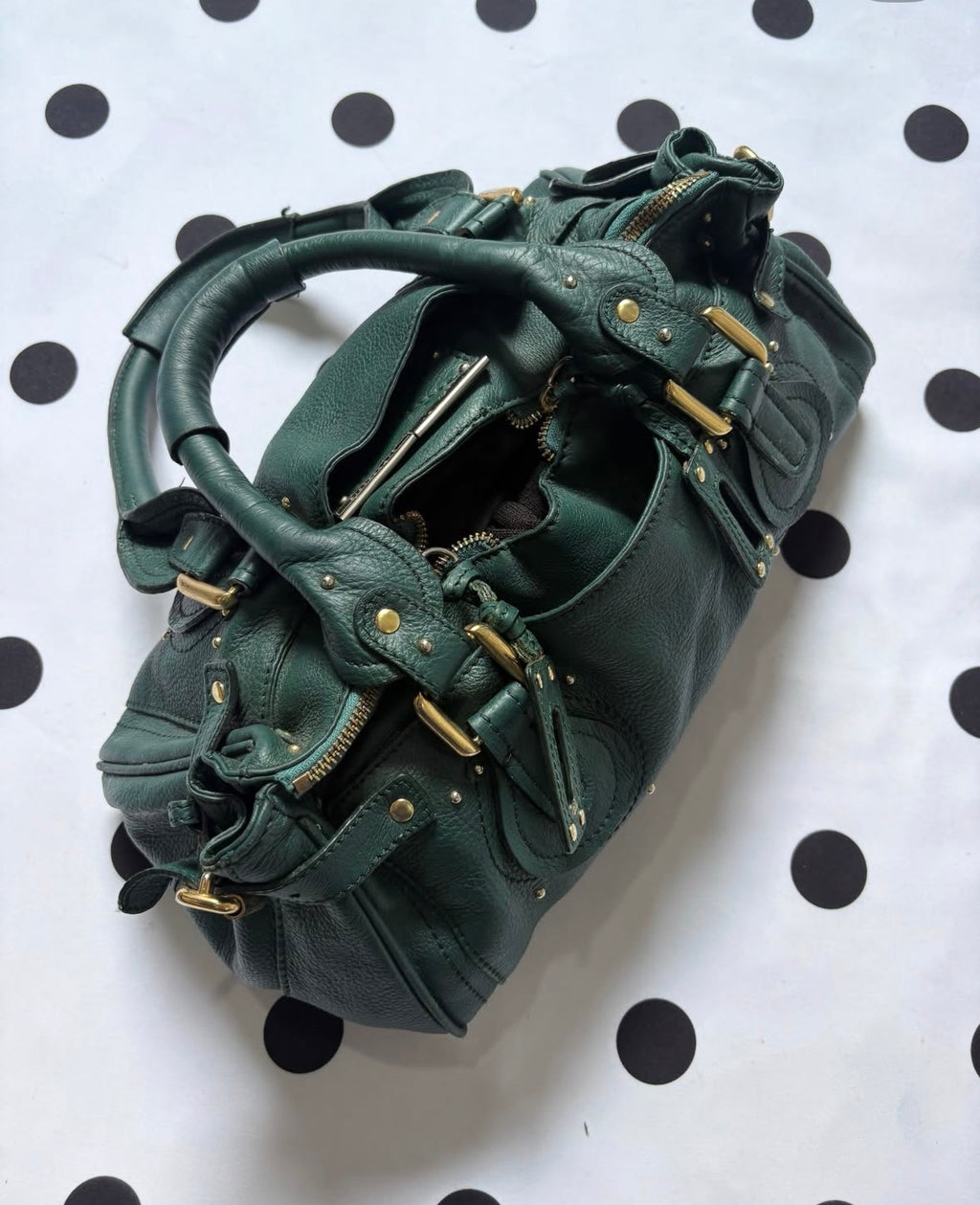 Authentic lush chloe inspired dark green bag