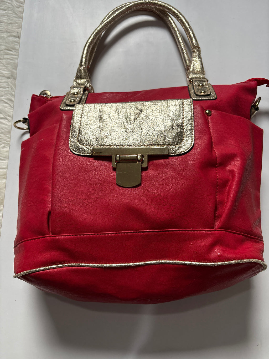 Red shoulder bag