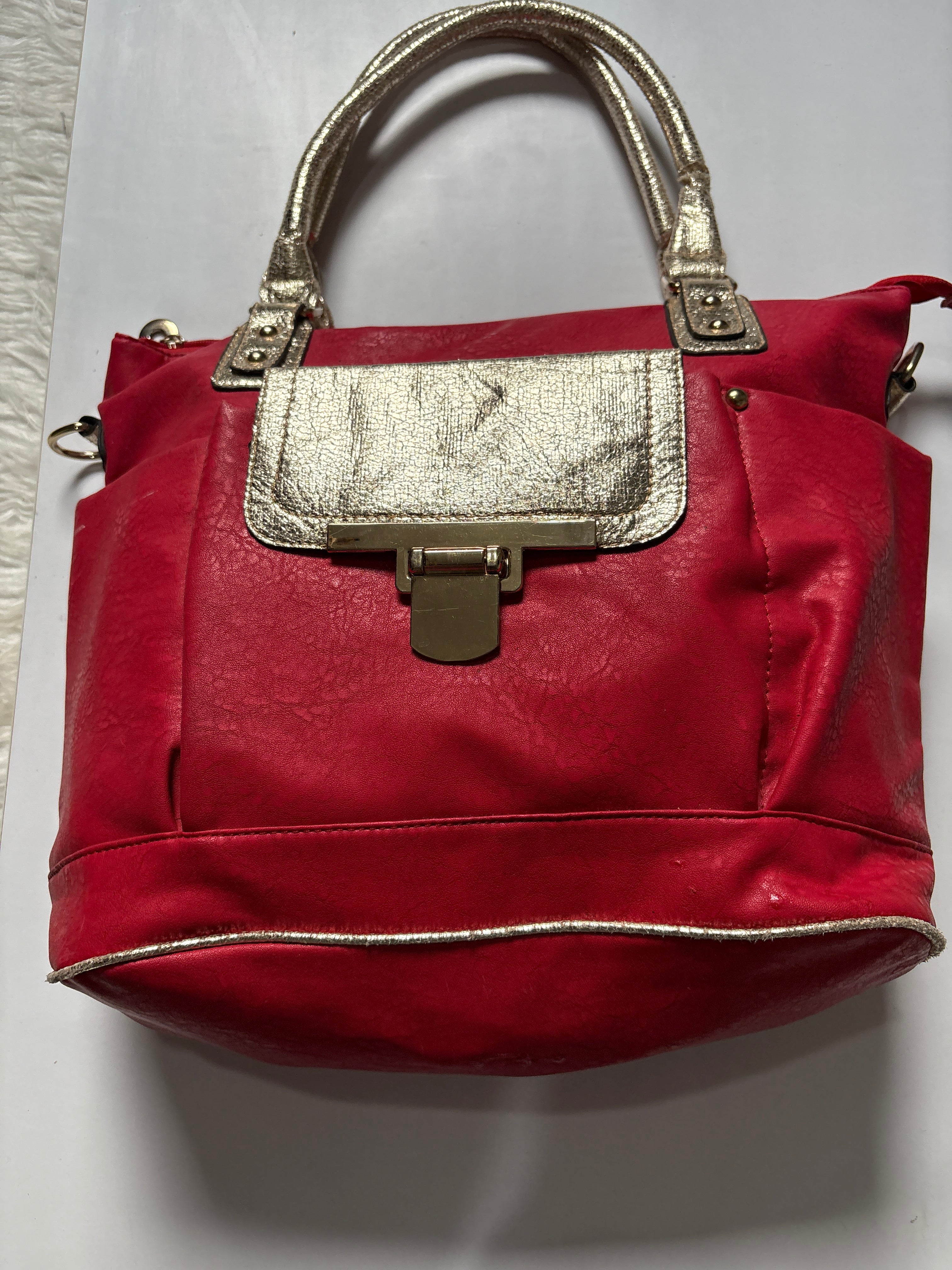 Red shoulder bag