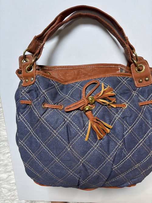 Blue denim glittery bag