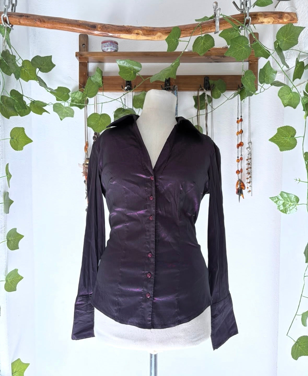 Whimsical purple fitted shirt