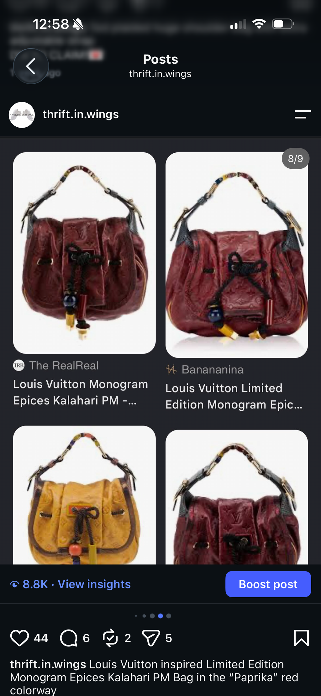 Louis Vuitton mono gram epices kalahari PM inspired bag