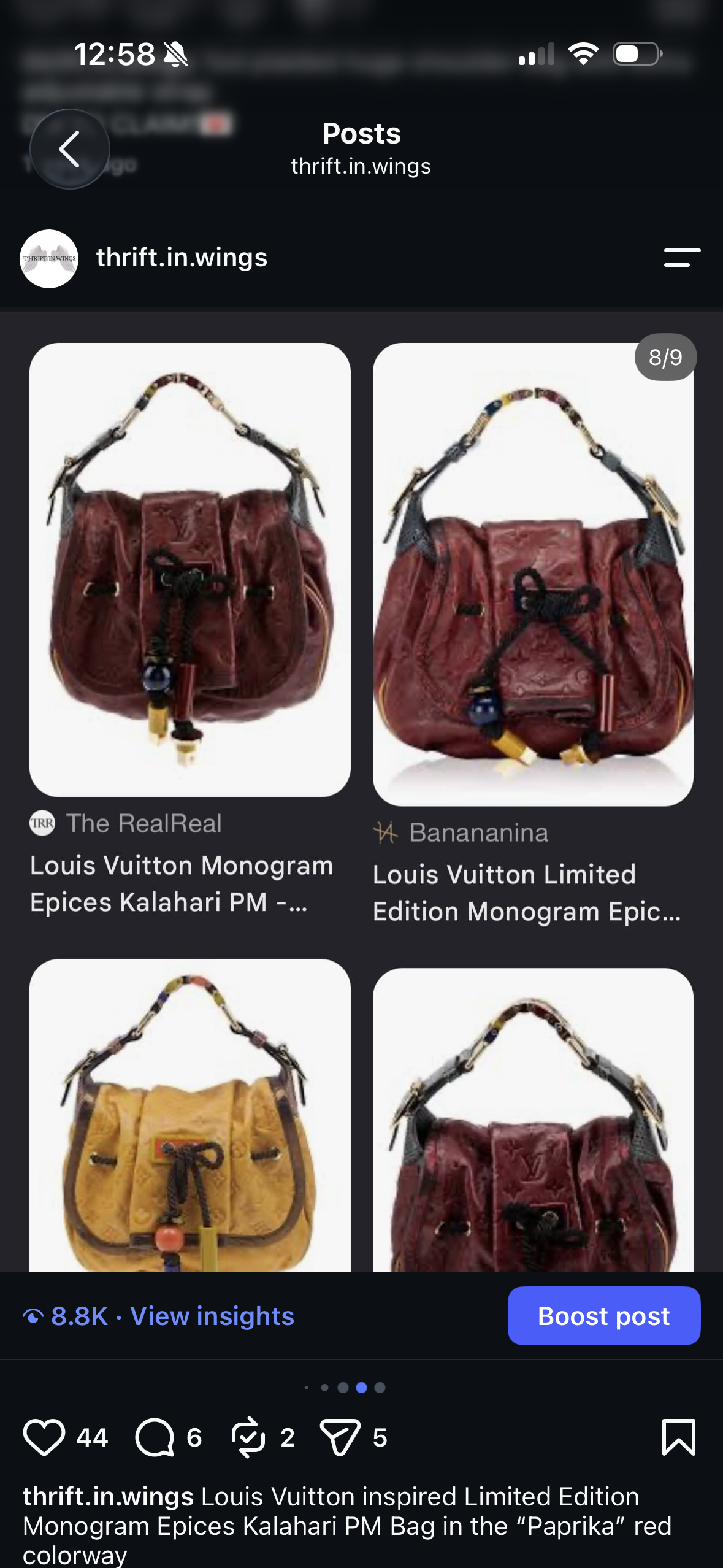 Louis Vuitton mono gram epices kalahari PM inspired bag
