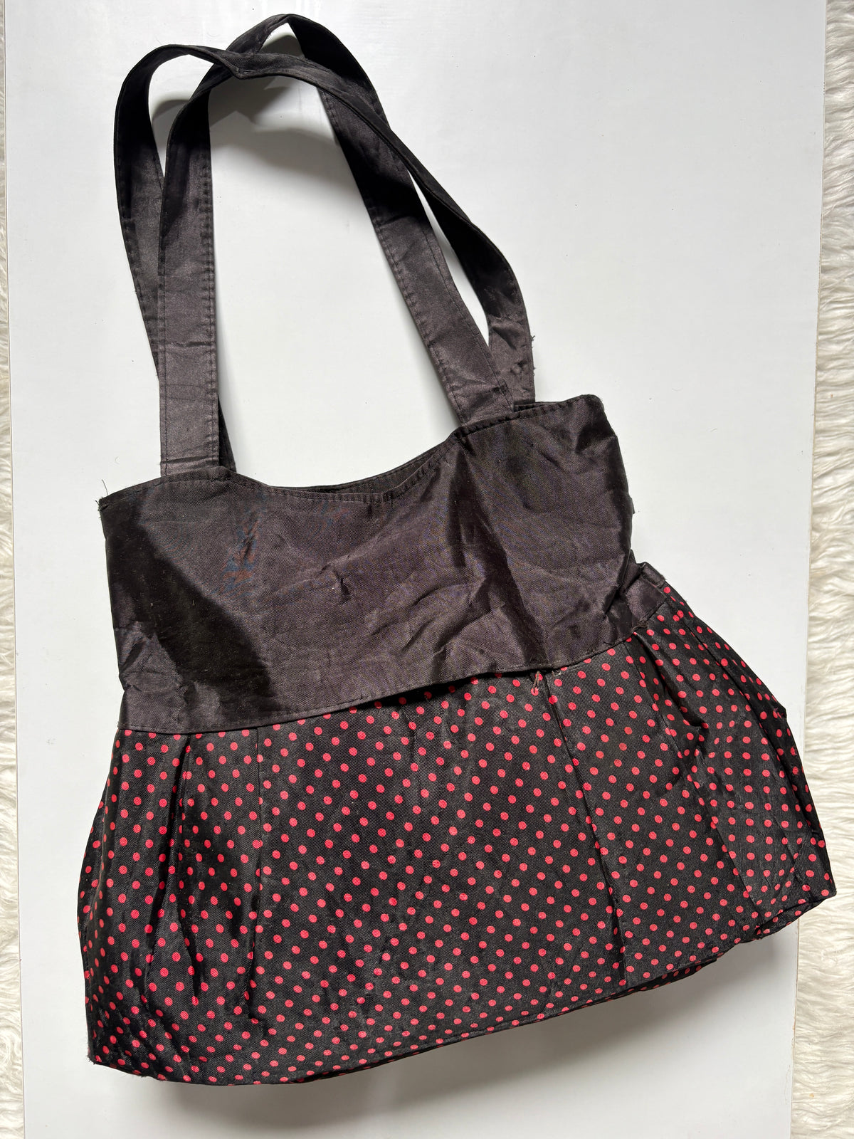 Ladybug inspired polka dot bag