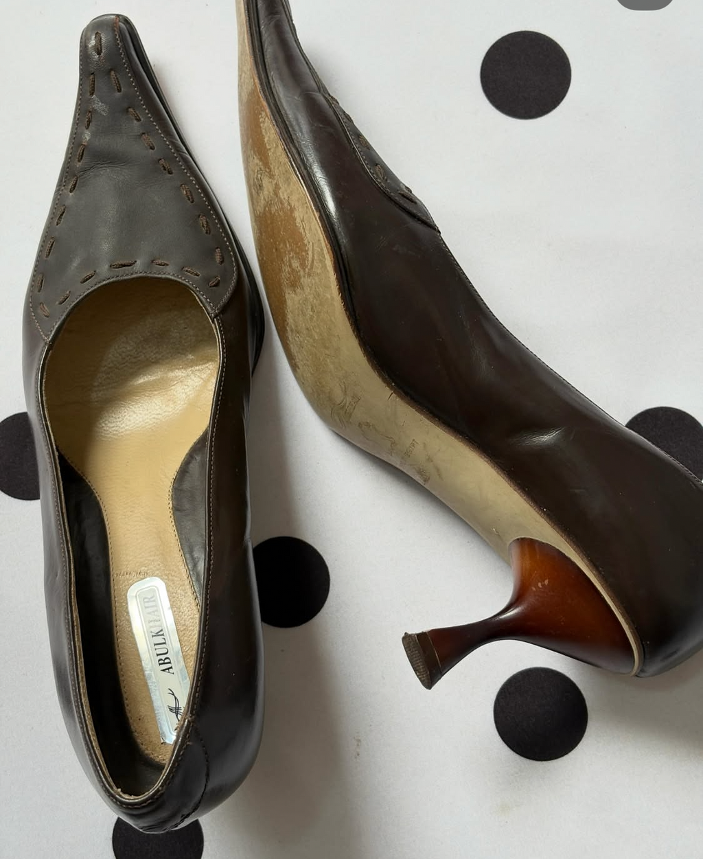 Vintage genuine leather Pointed shoe