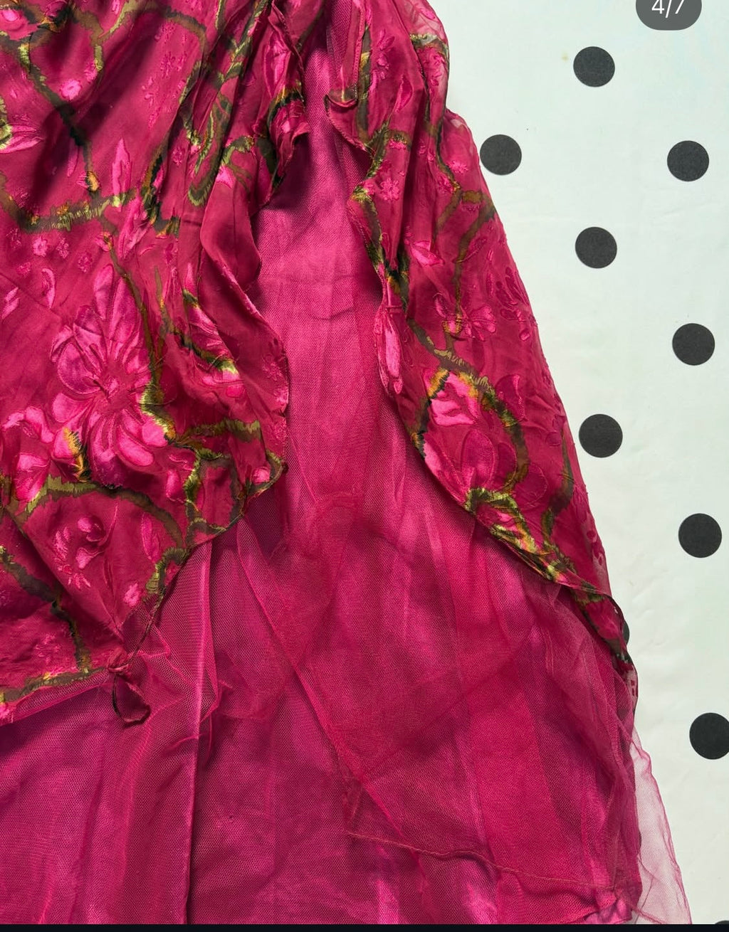 Floral fuchsia maxi skirt