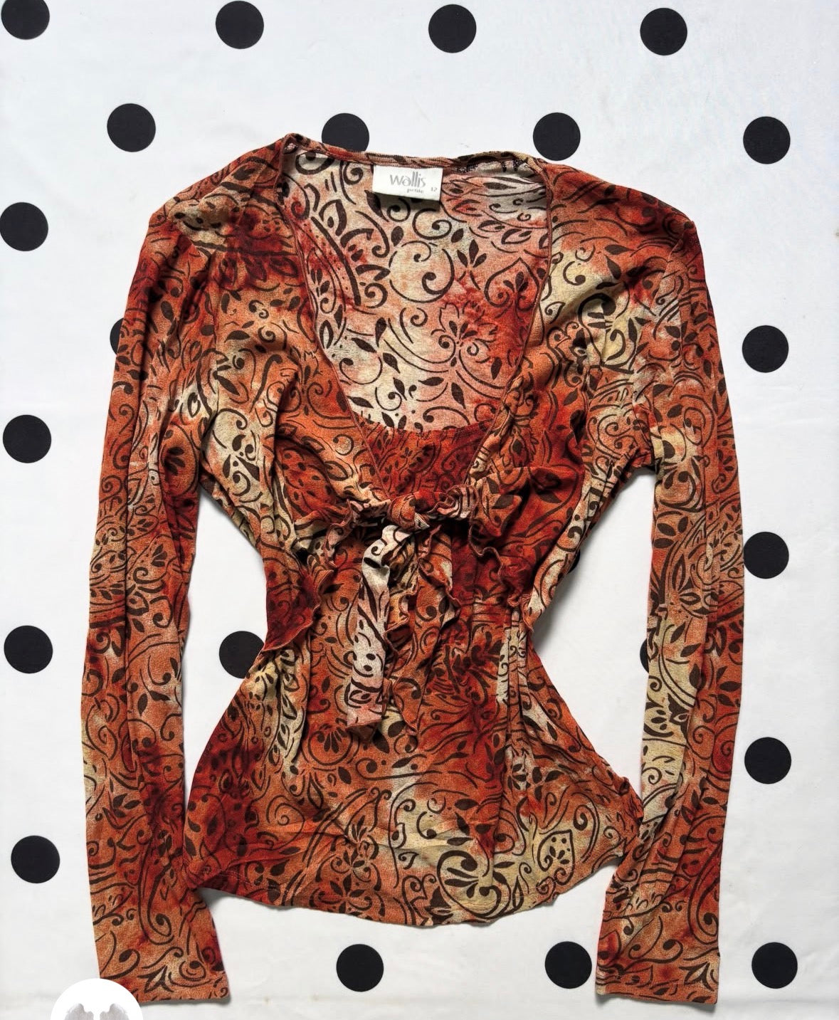 Y2k Whimsical orange top