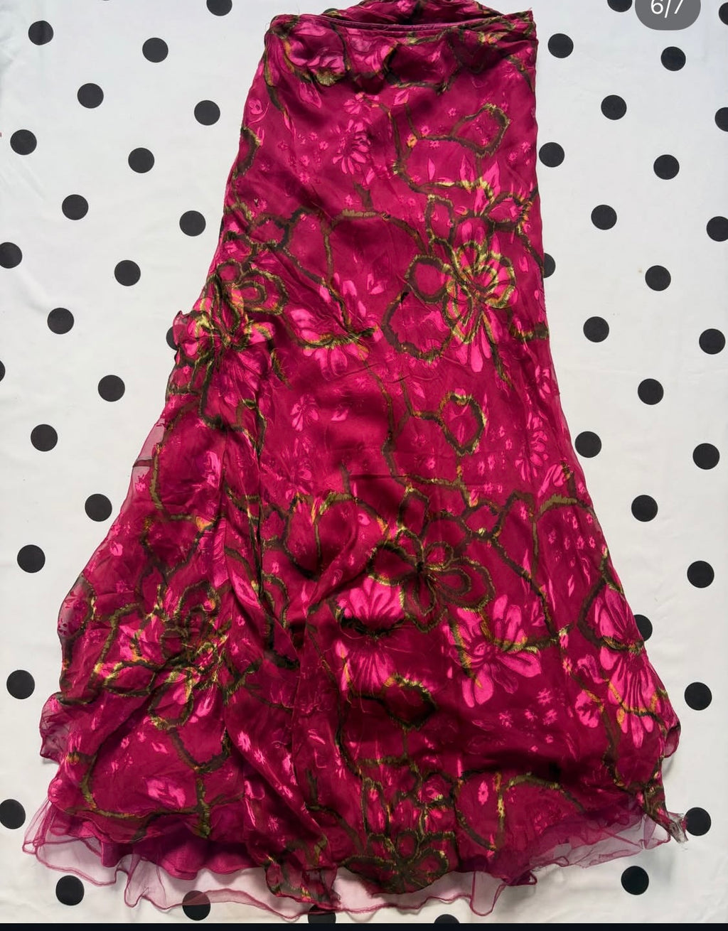 Floral fuchsia maxi skirt