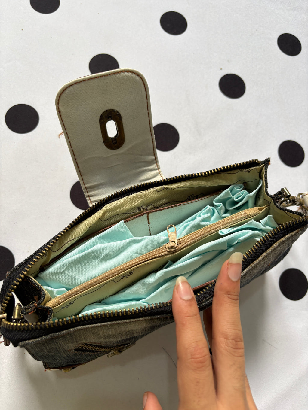 Y2k washed denim MISS 60XMNG mini bag