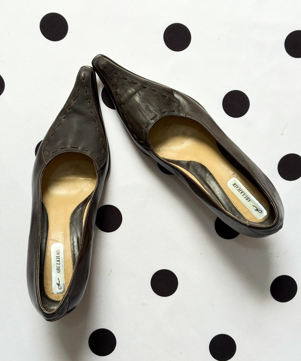 Vintage genuine leather Pointed shoe