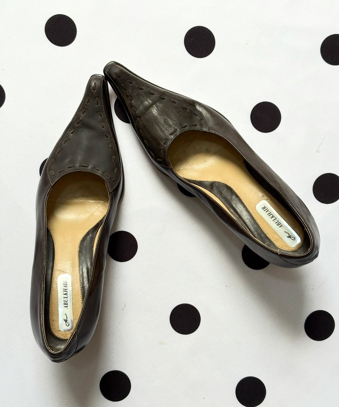 Vintage genuine leather Pointed shoe