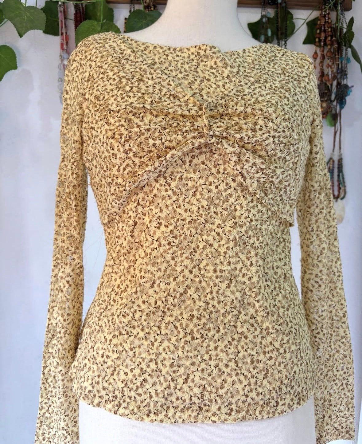 Yellow mesh sunflower top