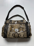 Huge crocodile leather shoulder bag