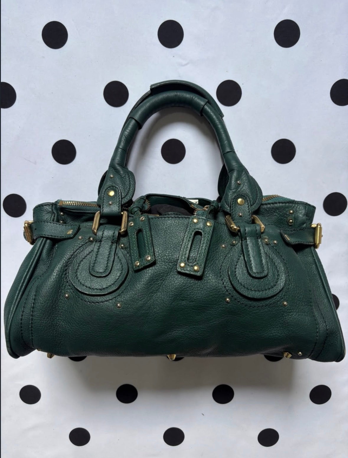 Authentic lush chloe inspired dark green bag