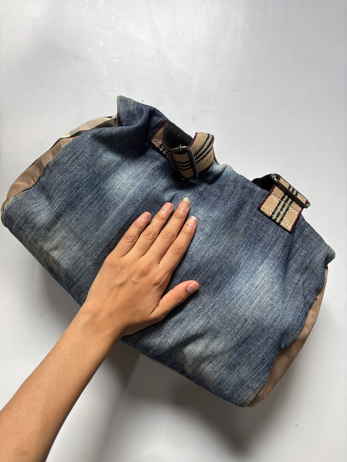 Denim shoulder bag
