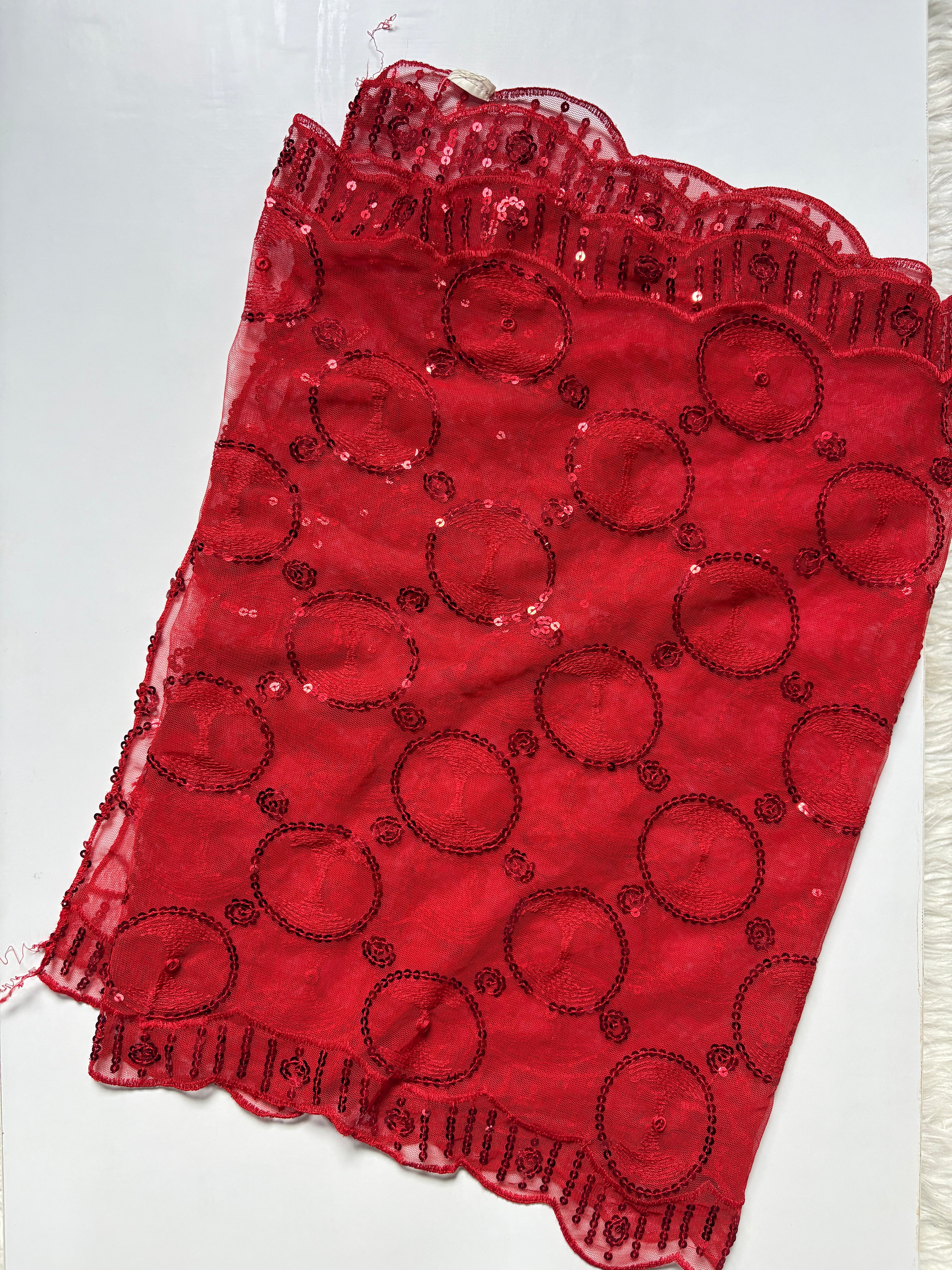 Red sequined scarf