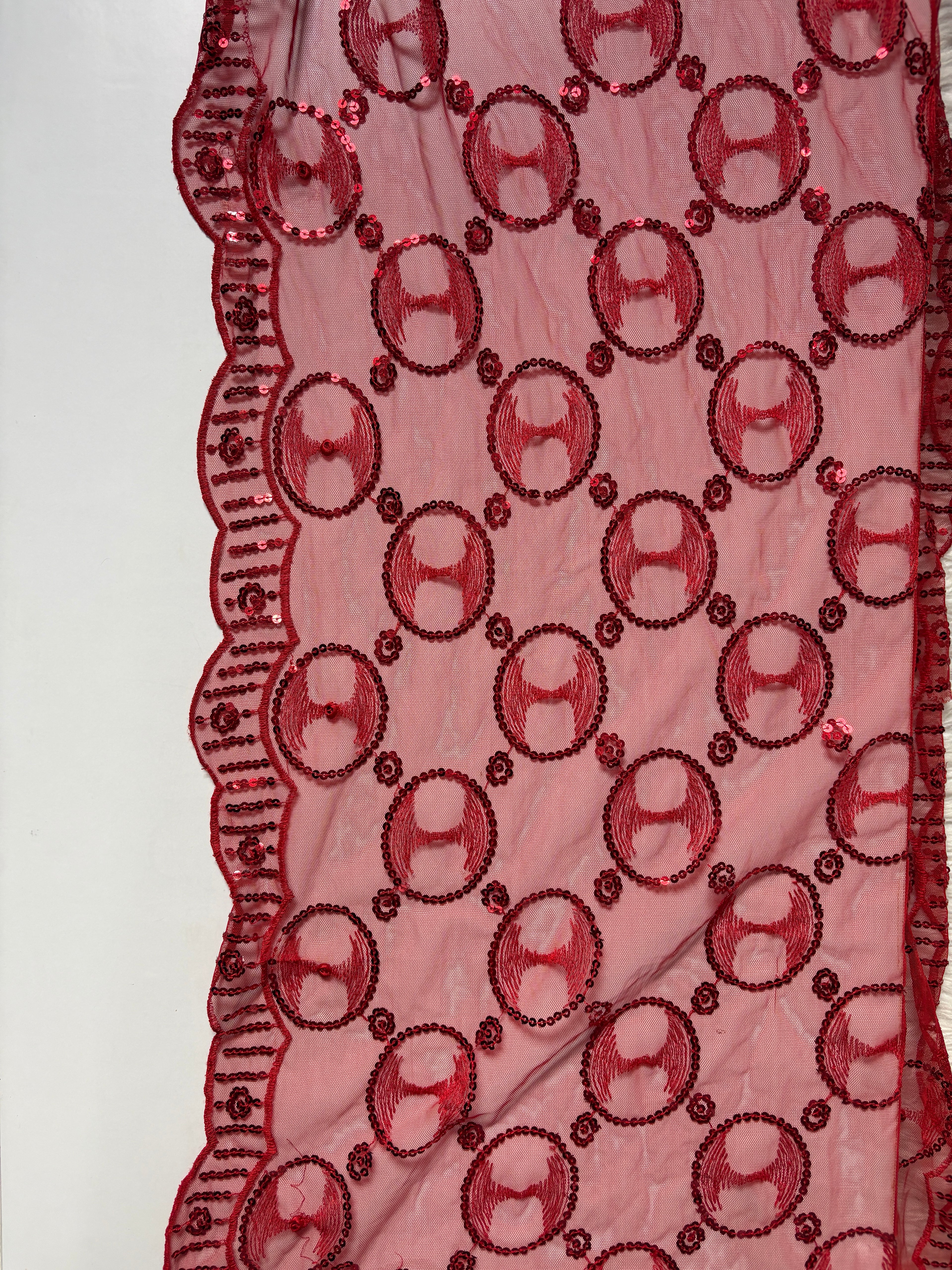 Red sequined scarf