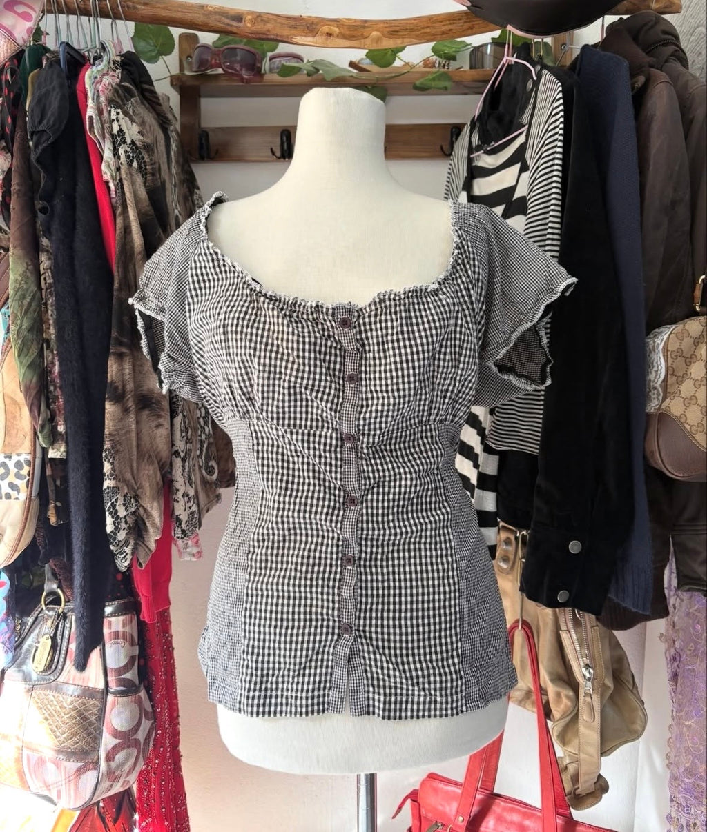 Plaided milkmade top
