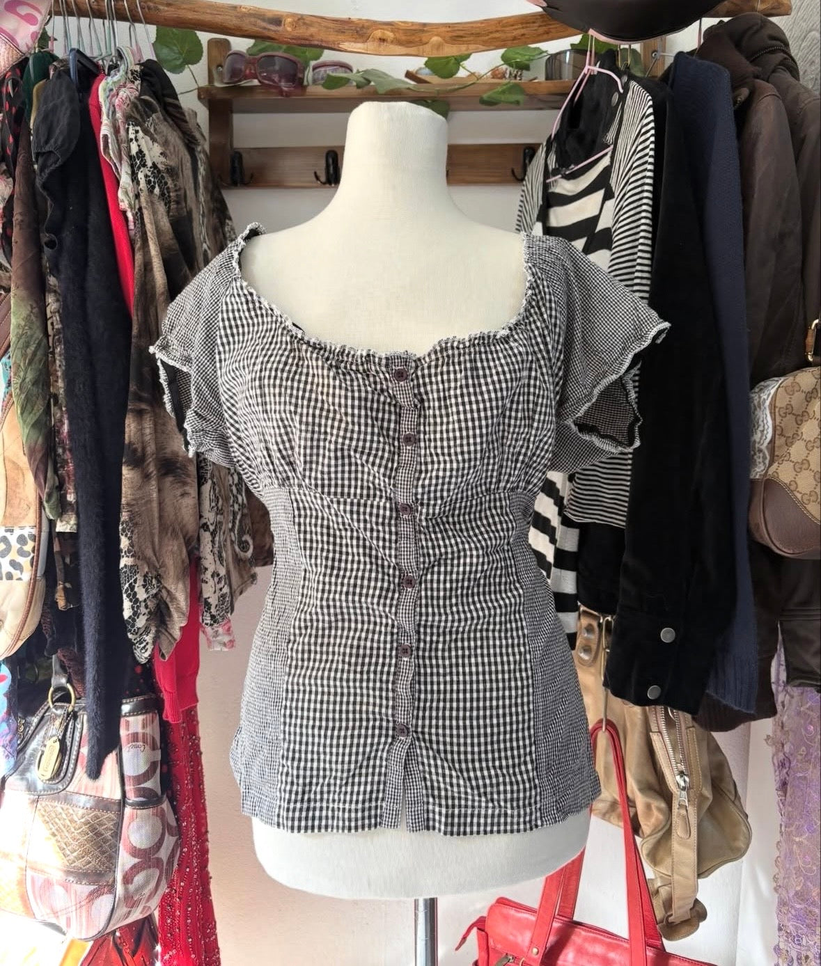 Plaided milkmade top