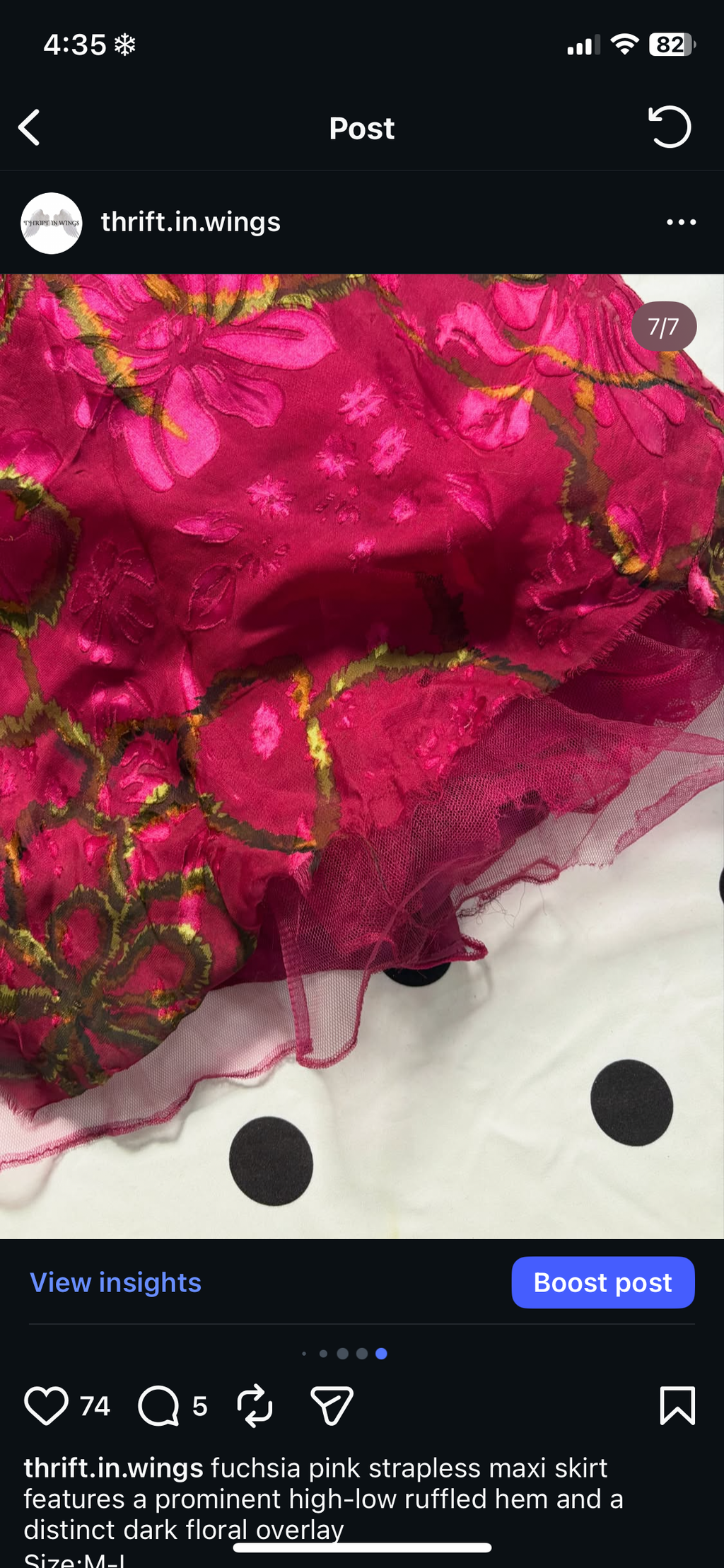 Floral fuchsia maxi skirt